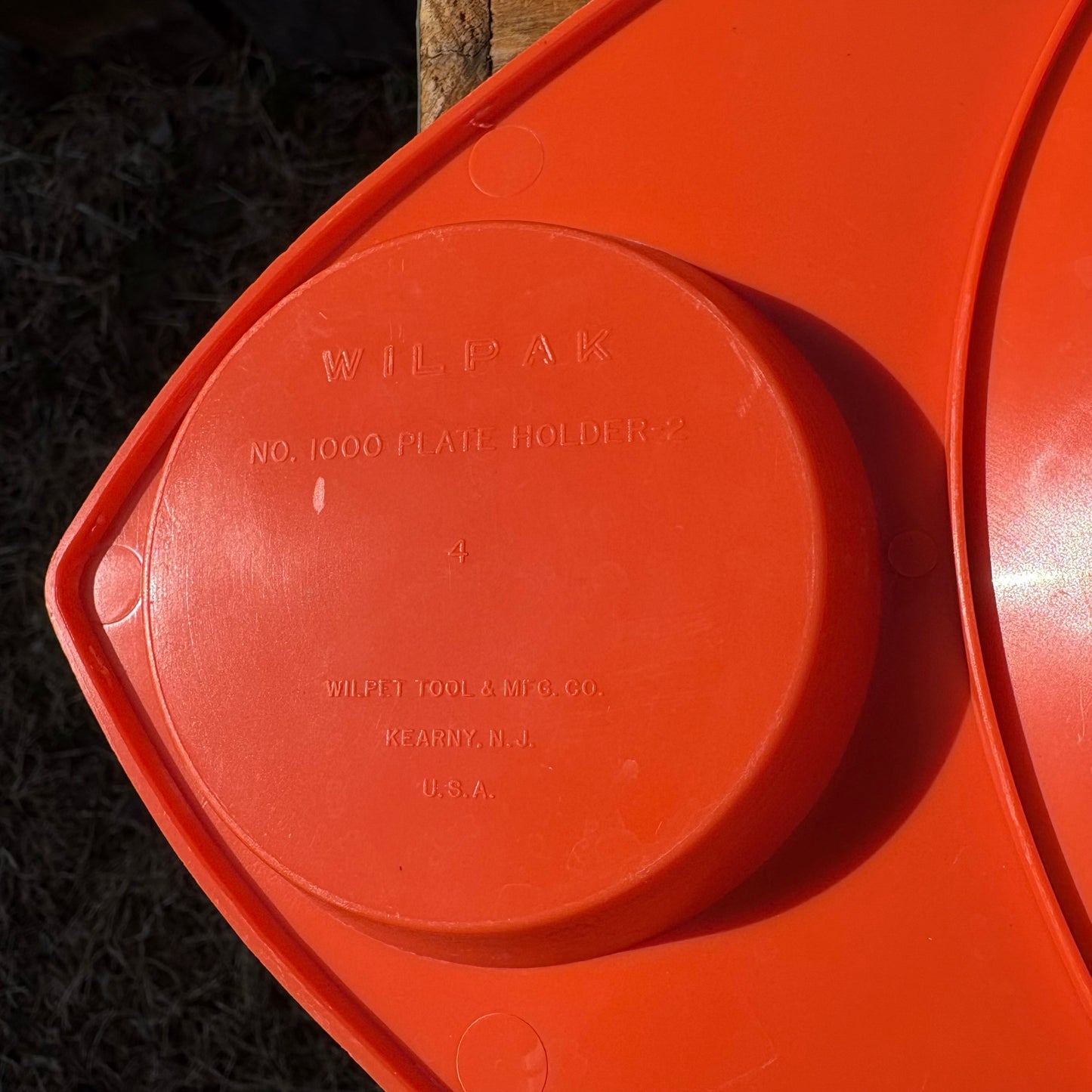 【1970s USA vintage】 WILPAK picnic plate holder Orange