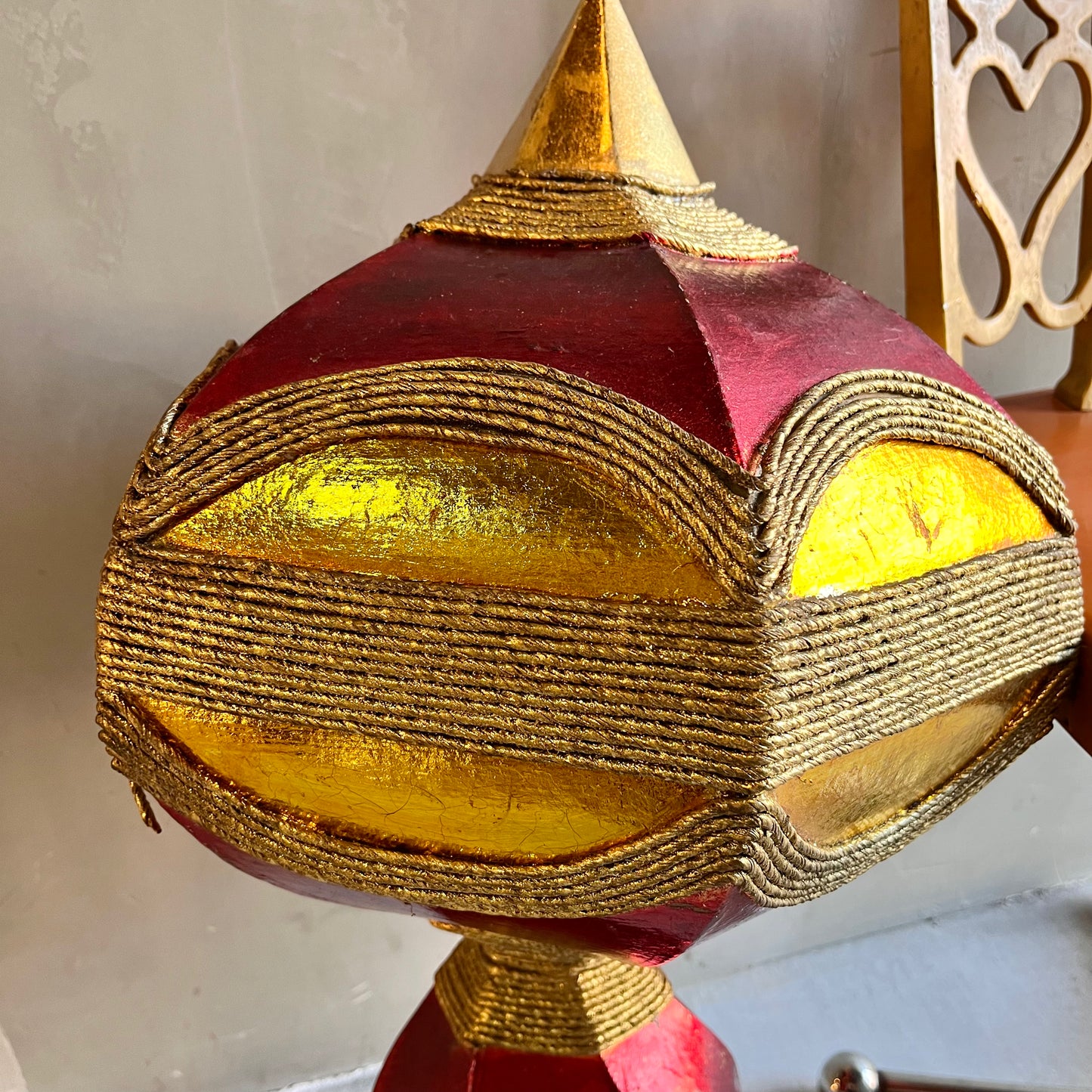 【USA vintage】クリスマス ビッグ オーナメント Red & Gold