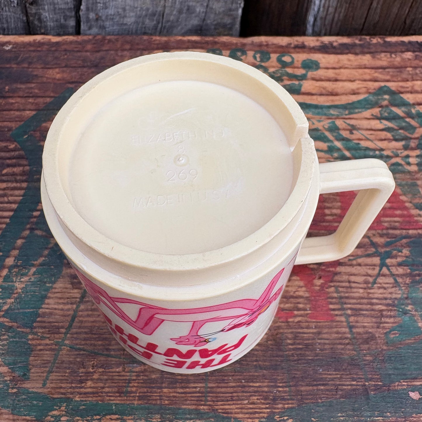 【1979 USA vintage】THE PINK PANTHER plastics mug cup