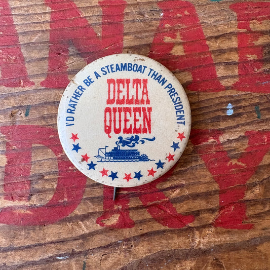 【USA vintage】PINBACK BUTTON DELTA QUEEN