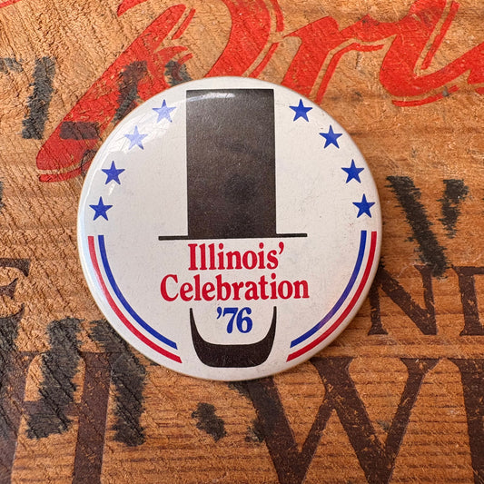 【1970s USA vintage】Illinois’ Celebration ’76 Pinback Button