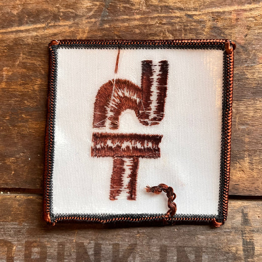 【USA vintage】ワッペン ホワイト×ブラウン