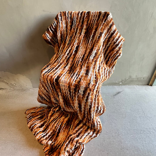 【USA vintage】グラニーブランケット ブラウン系 マーブル