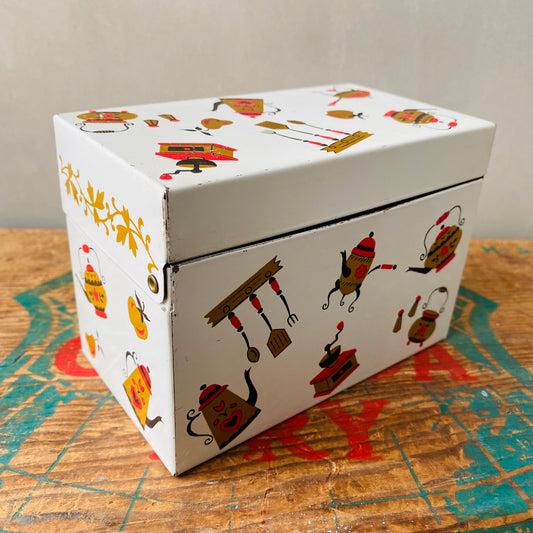 【1970s USA vintage】OHIO ART社 レシピボックス ブリキ ティン缶