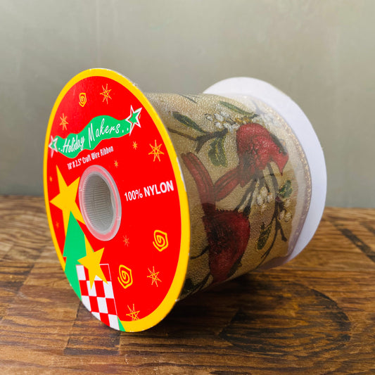 【vintage】クリスマス ラッピングリボン 鳥