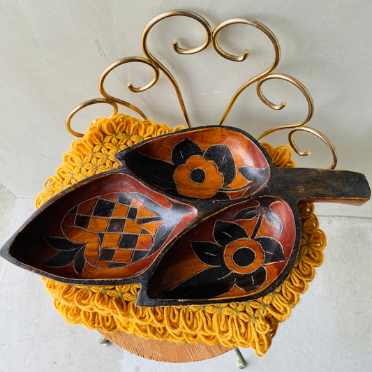 【vintage】handmade wood tray