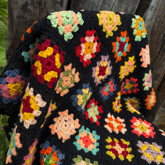 【USA vintage】granny square blanket