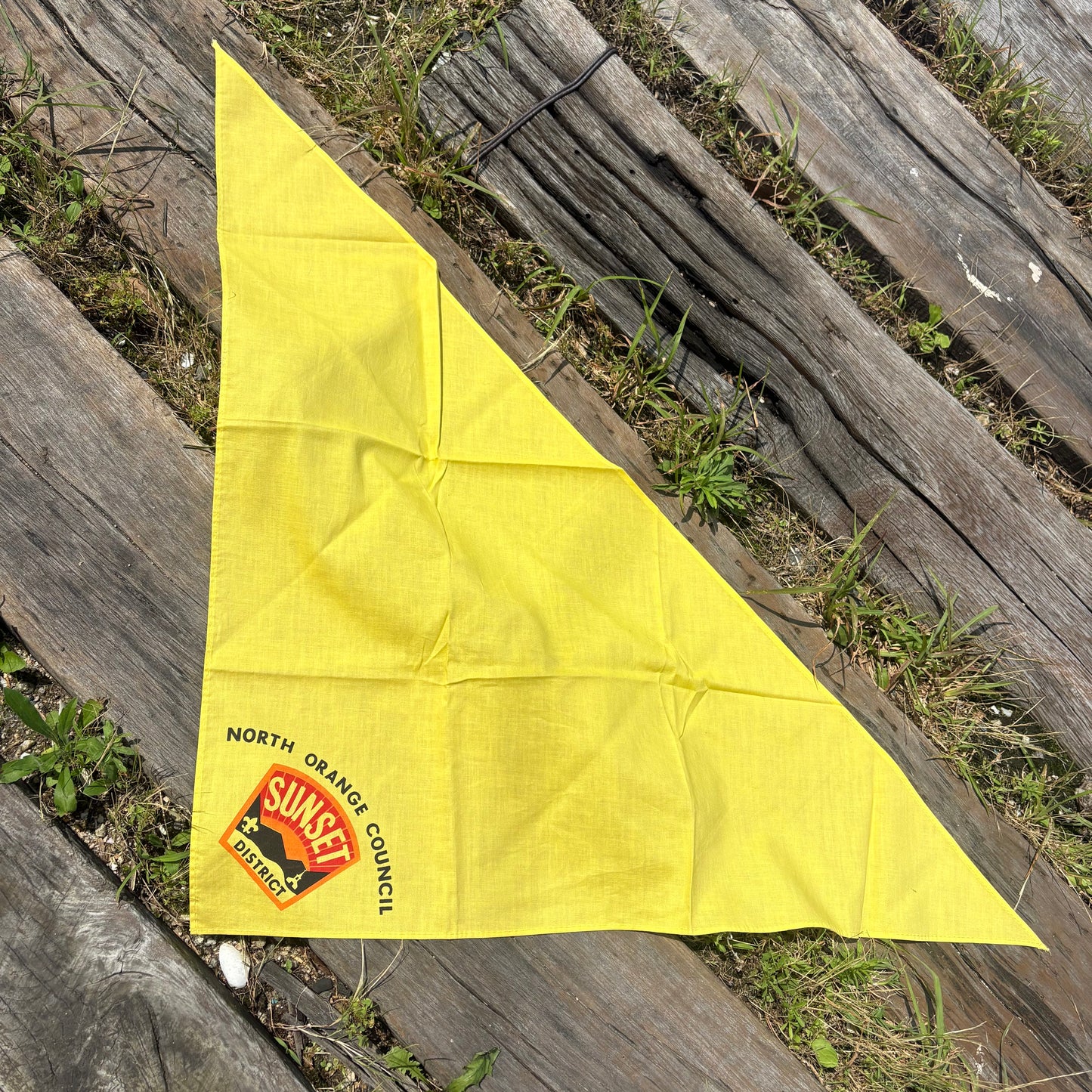 【1970s-1980s USA vintage】North Orange Council SUNSET District Bandana