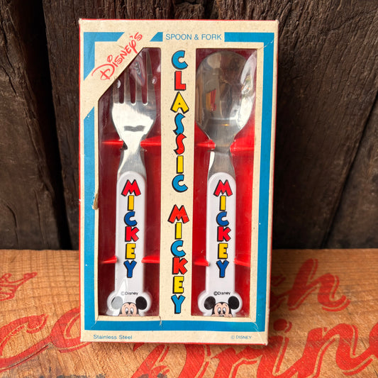 【vintage】Disney MICKEY Spoon & Fork Set