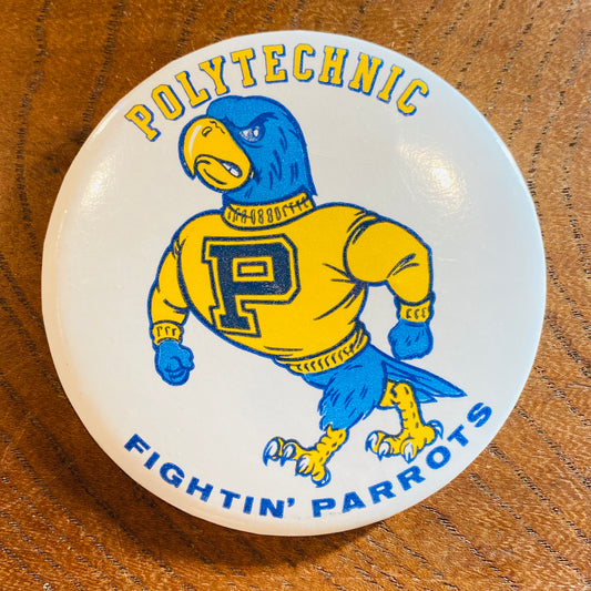 【USA vintage】缶バッジ FIGHTIN' PARROTS 鳥