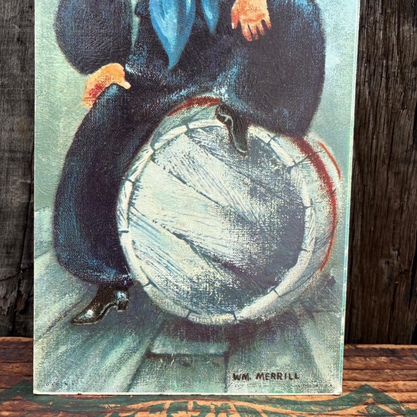 【1960s USA vintage】WM. MERRILL sailorboy wall art