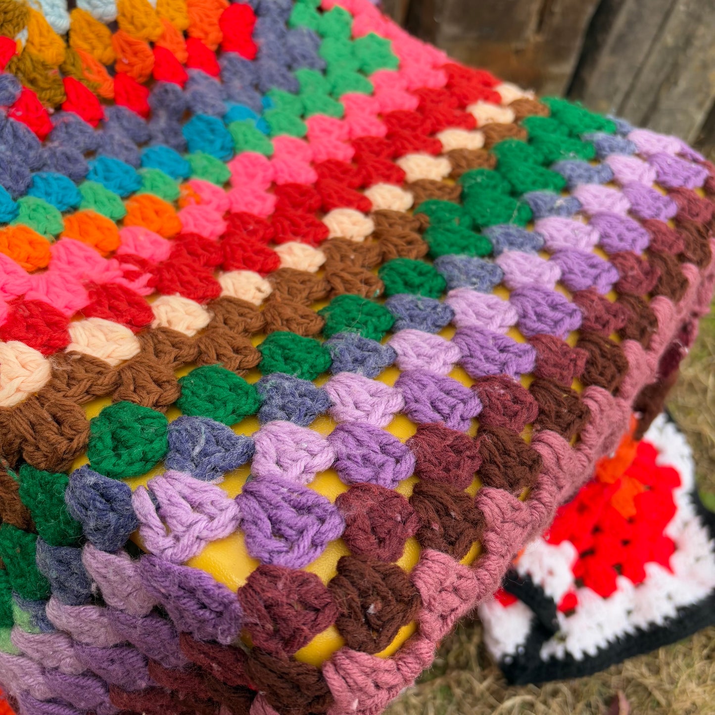 【USA vintage】granny blanket square