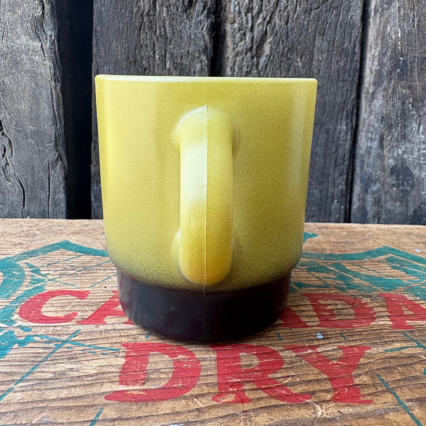【1960s USA vintage】Fire-King mug Yellow×Black mugcup