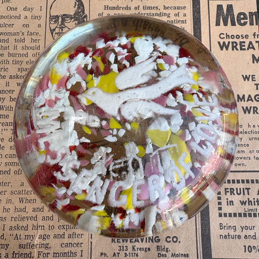 【USA vintage】 Art Glass Paperweight