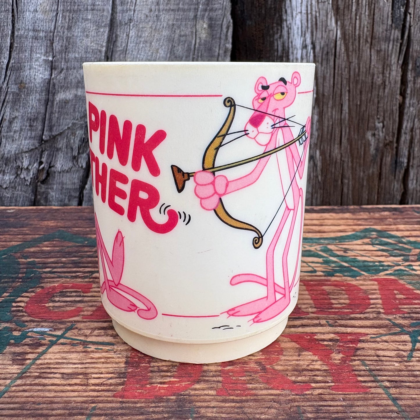 【1979 USA vintage】THE PINK PANTHER plastics mug cup