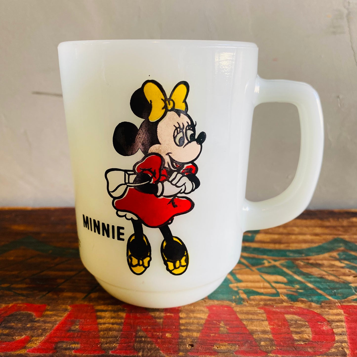 【1980s USA vintage】Fire-King PEPSI Disney MINNIE