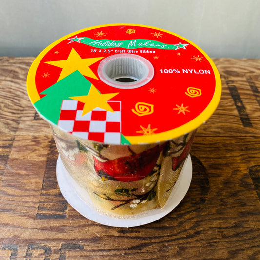 【vintage】クリスマス ラッピングリボン 鳥