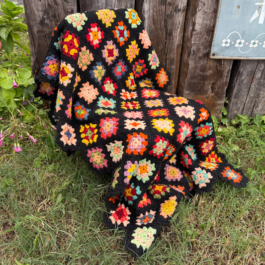 【USA vintage】granny square blanket
