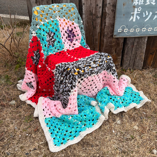 【USA vintage】granny blanket square