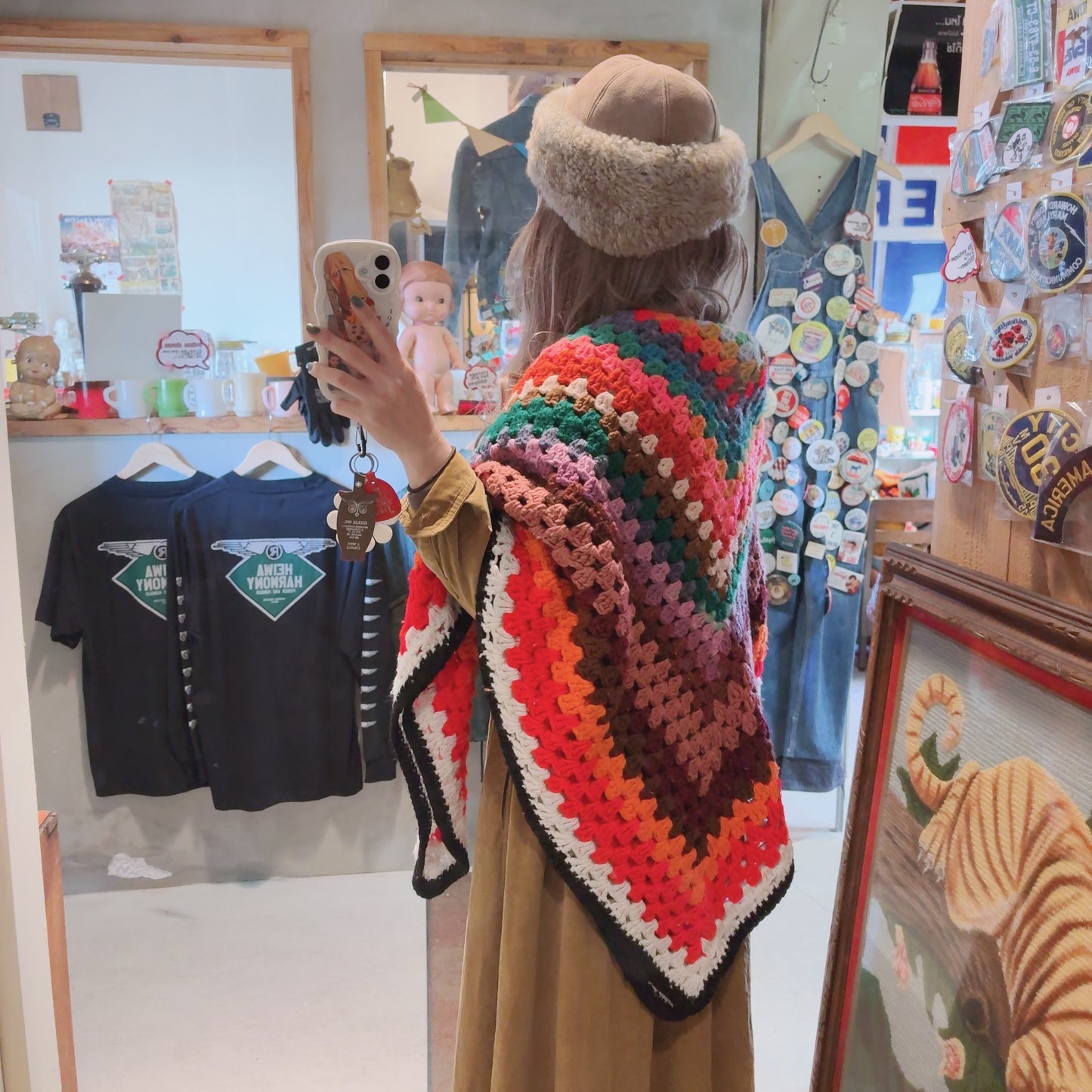 【USA vintage】granny blanket square