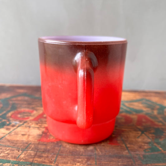 【1960s USA vintage】FIRE KING スタッキングマグ グラデーション レッド×ブラウン