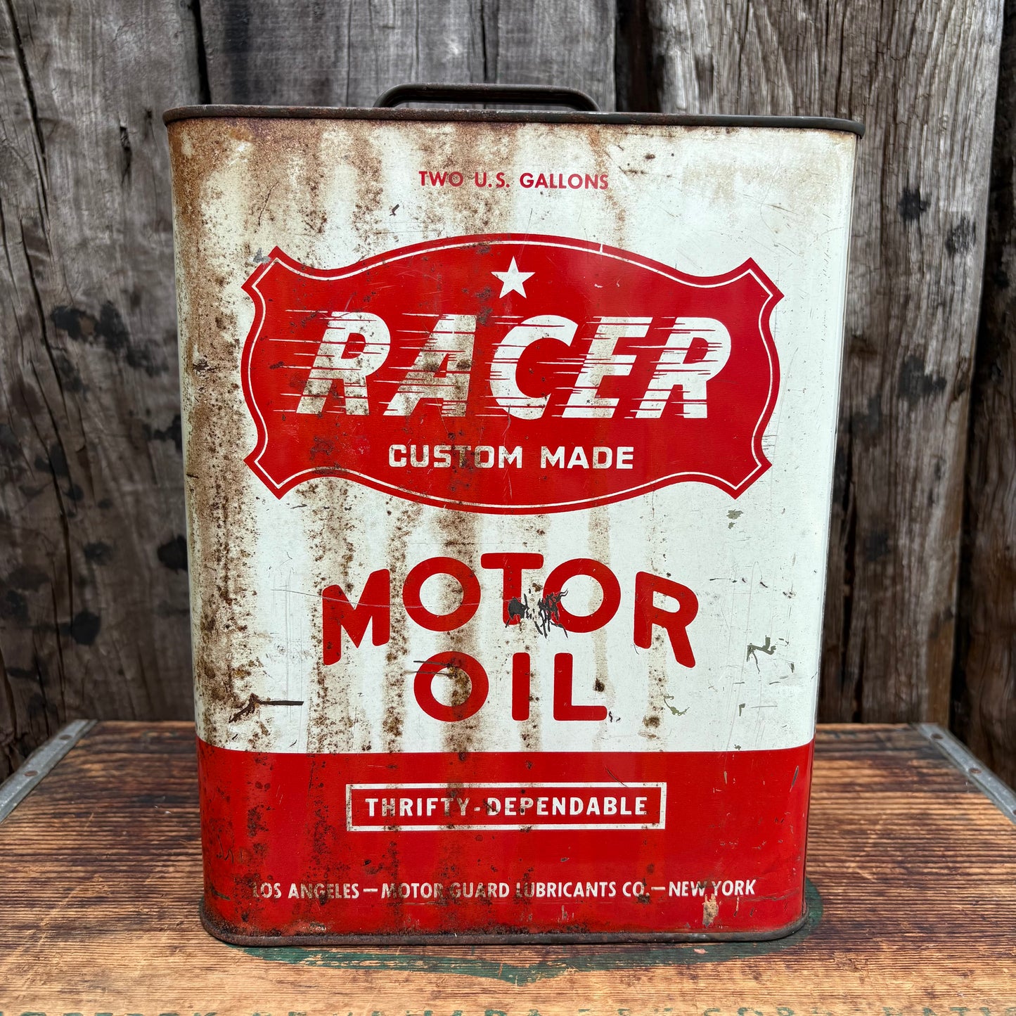 【USA vintage】RACER CUSTOM MADE MOTOR OIL CAN