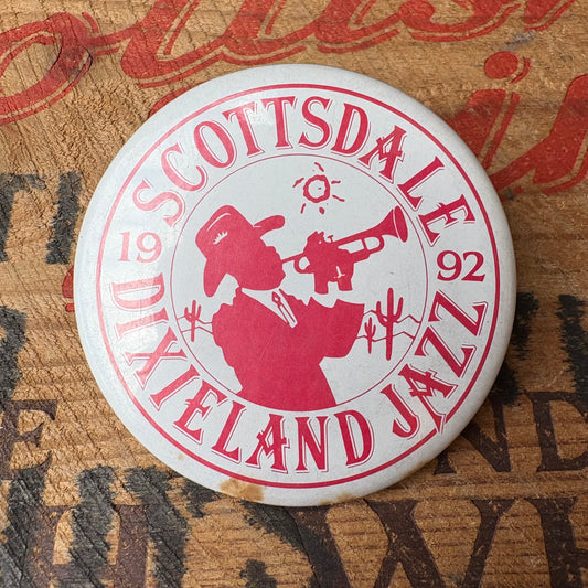 【1990s USA vintage】SCOTTSDALE DIXIELAND JAZZ 1992 Pinback Button