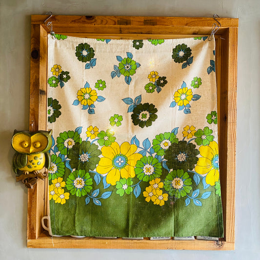 【USA vintage】flower cafe curtain fabric