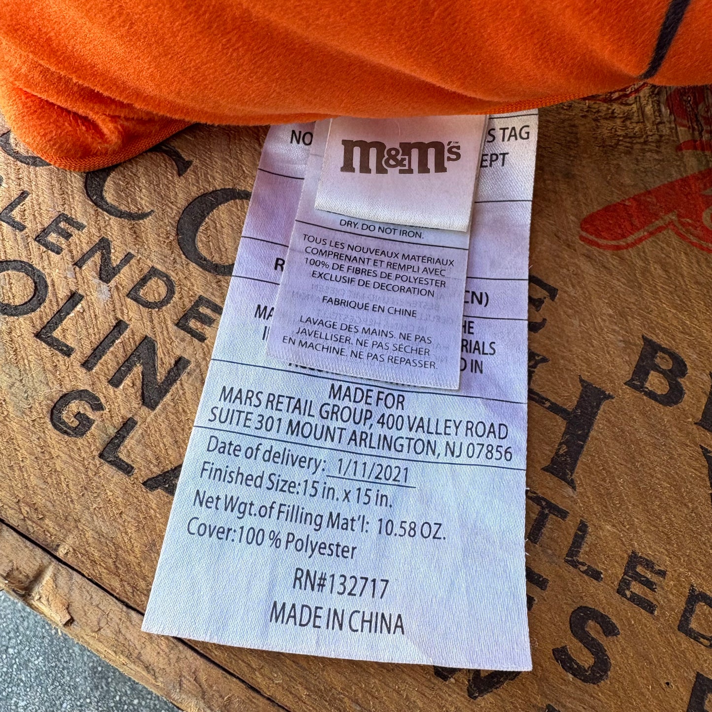 M&M’s Orange Character Cushion