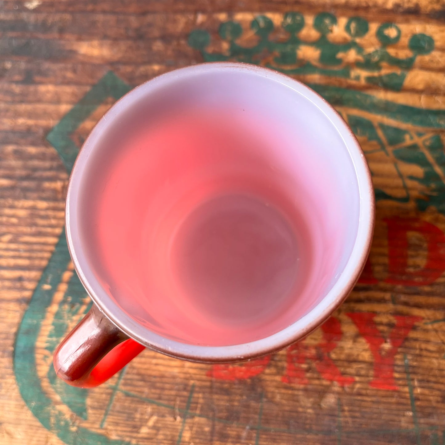 【1960s USA vintage】FIRE KING スタッキングマグ グラデーション レッド×ブラウン