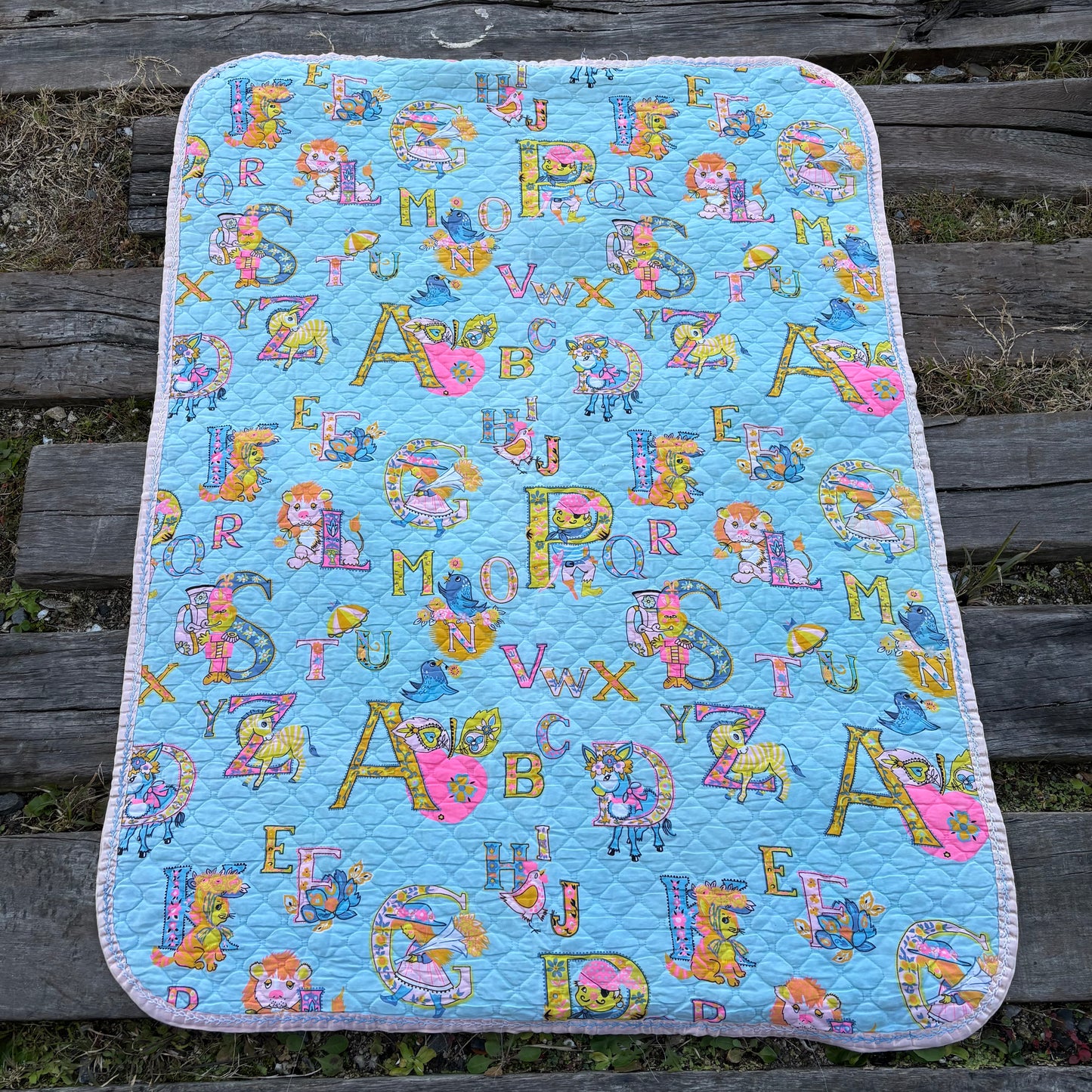 【USA vintage】baby quilt