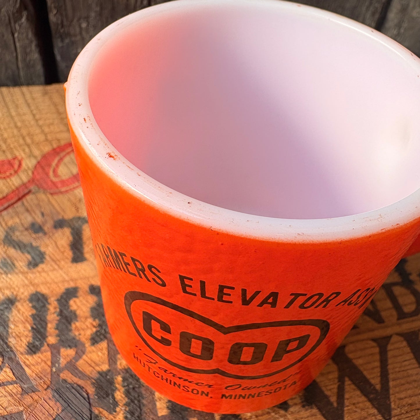 【USA vintage】 COOP Hazel Atlas mug orange