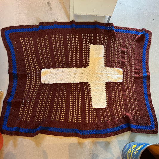 【USA vintage】グラニーブランケット 十字架