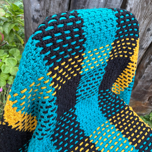 【 USA vintage】granny blanket check pattern