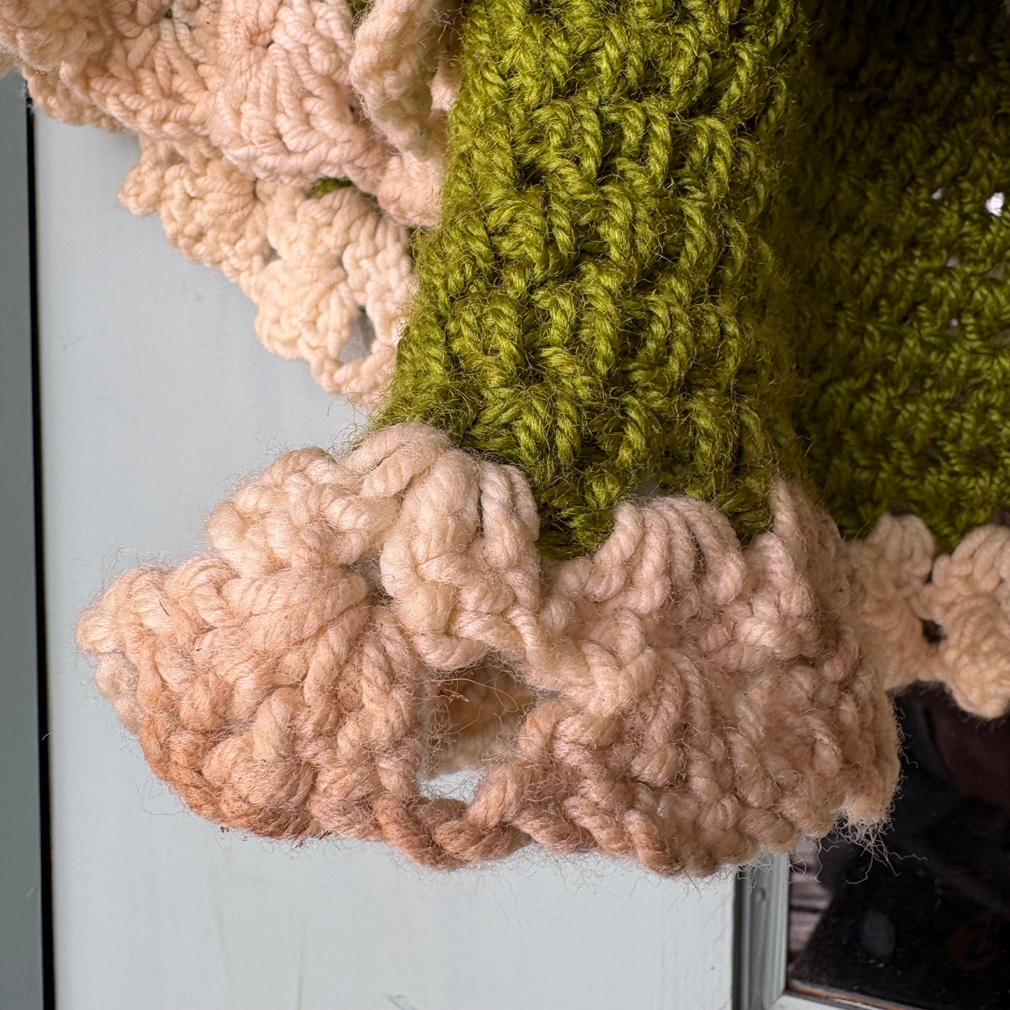 【USA vintage】 Knit poncho green