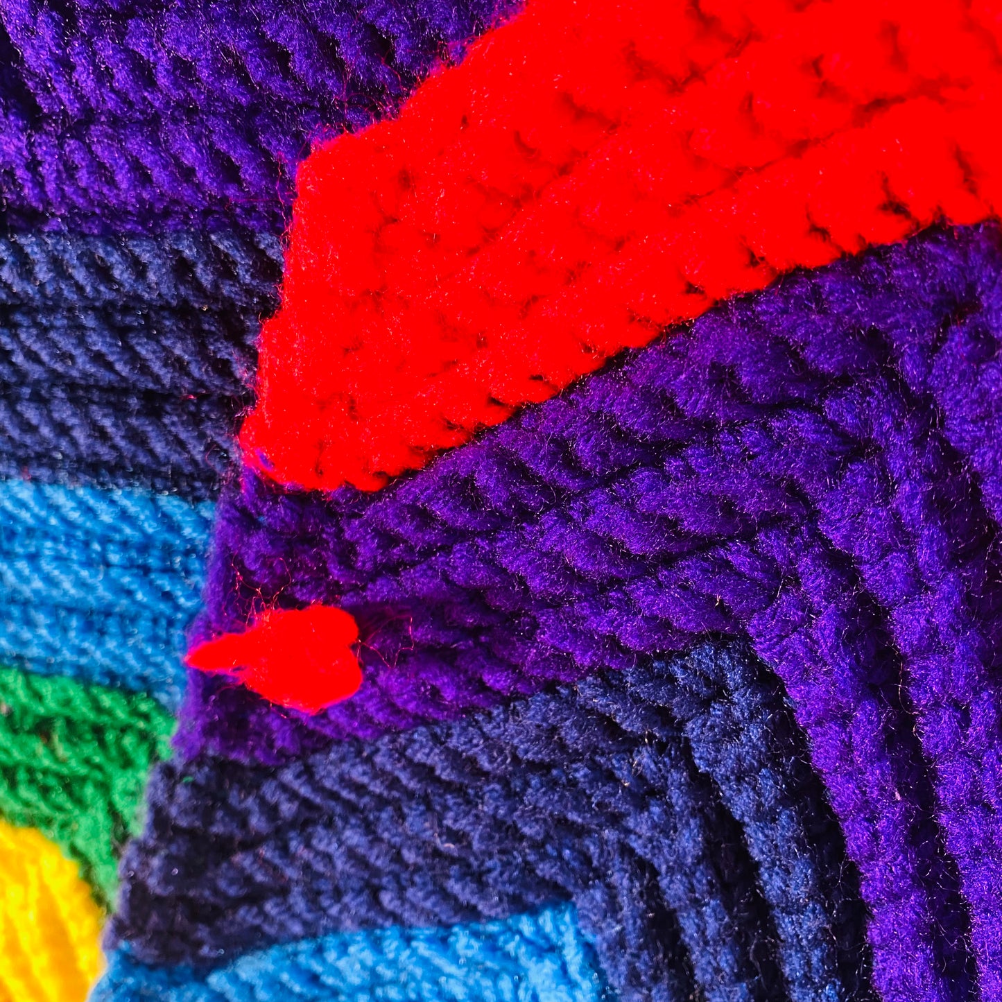 【1970s USA vintage】グラニーブランケット クロシェ レインボー