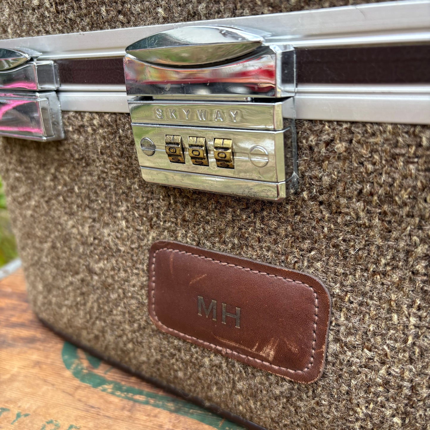 【1950s USA vintage】SKYWAY Train Case tweed