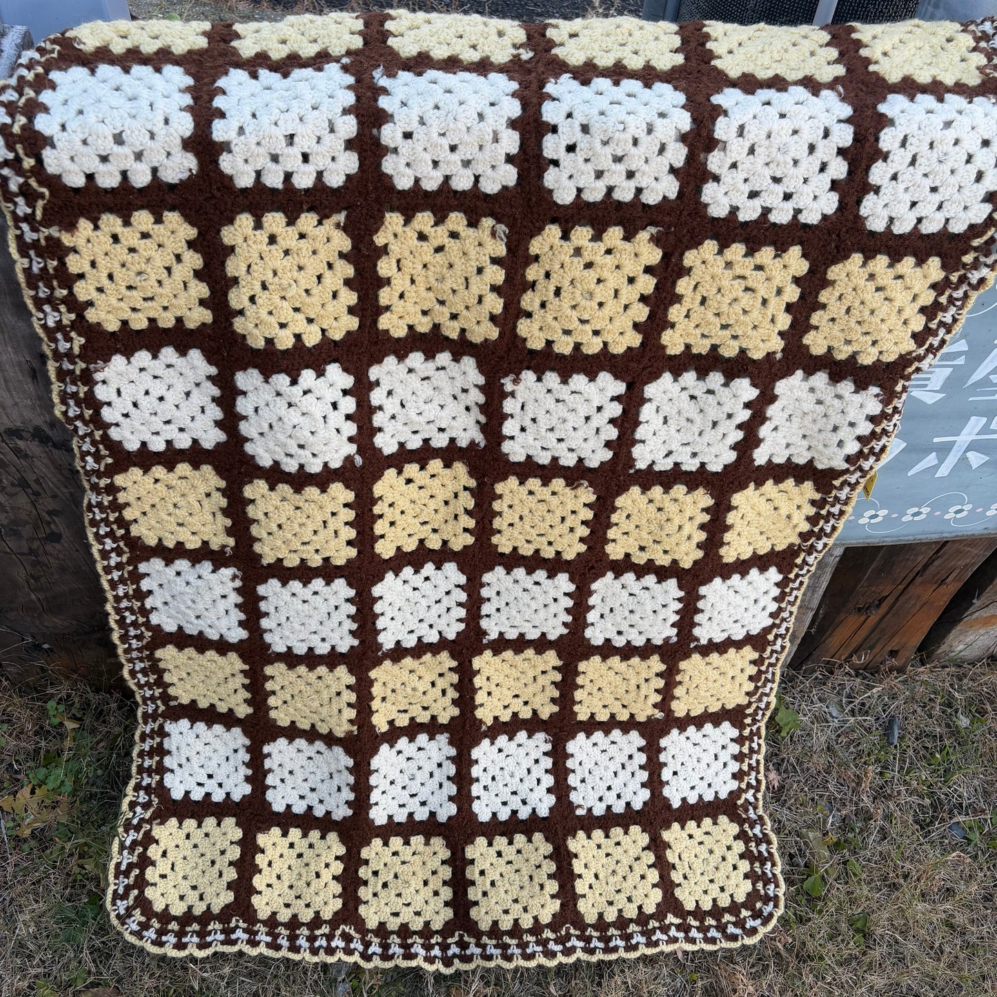 【USA vintage】granny blanket square