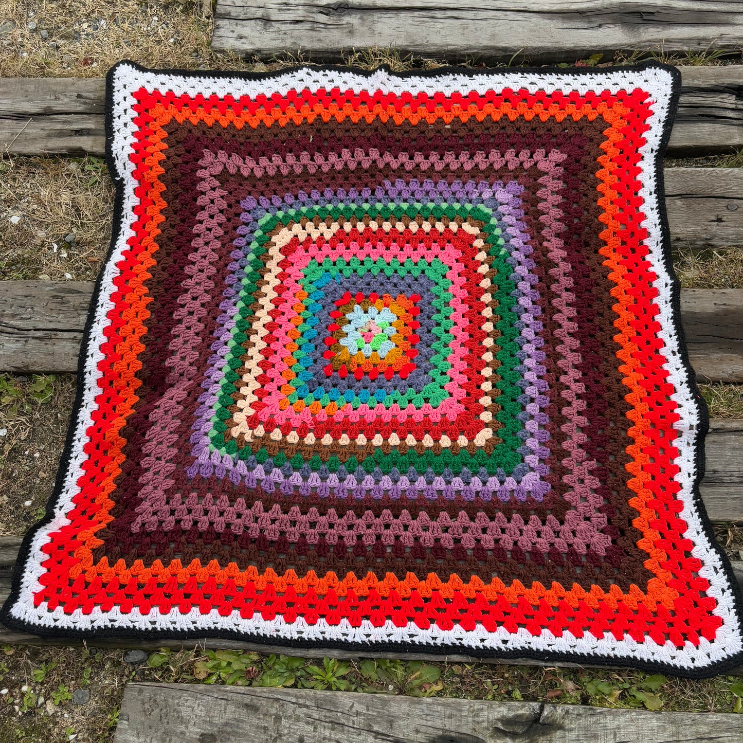 【USA vintage】granny blanket square