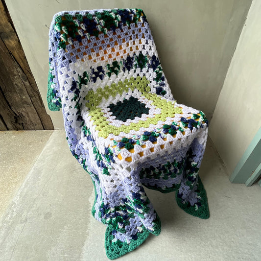 【USA vintage】Granny Blanket Square blue × green