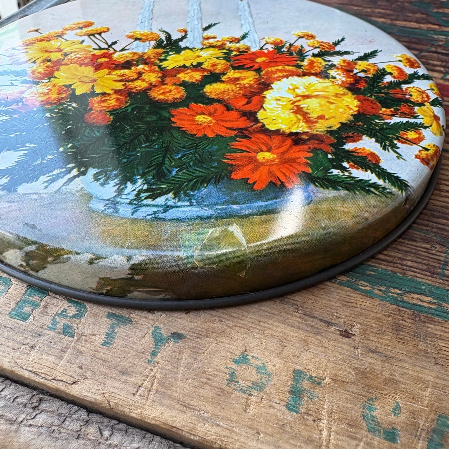 【USA vintage】Atlantic Can Co Flower can