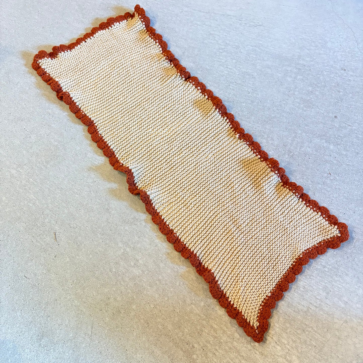 【USA vintage】 knit mini rug brown