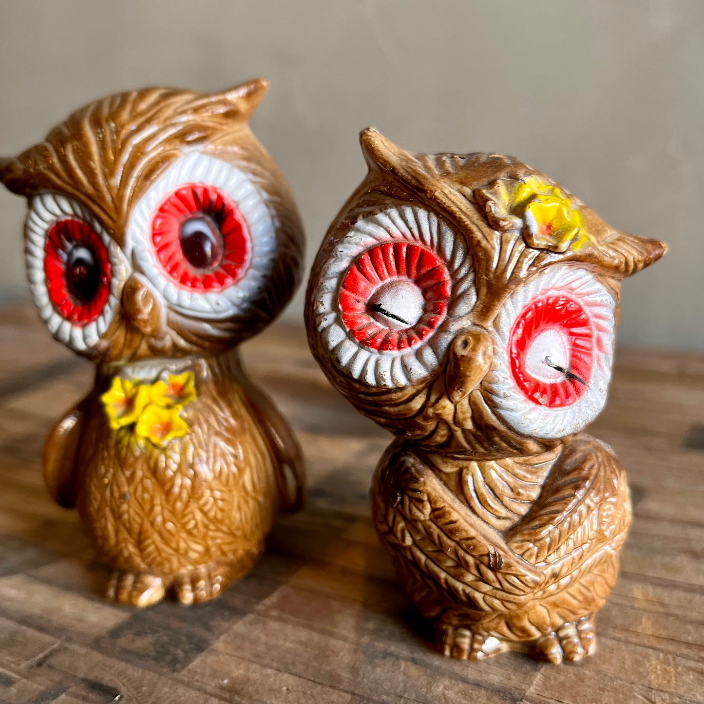 【70s vintage】Owl salt & pepper set