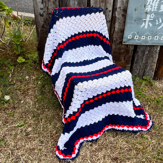 【USA vintage】Granny Blanket Tricolore