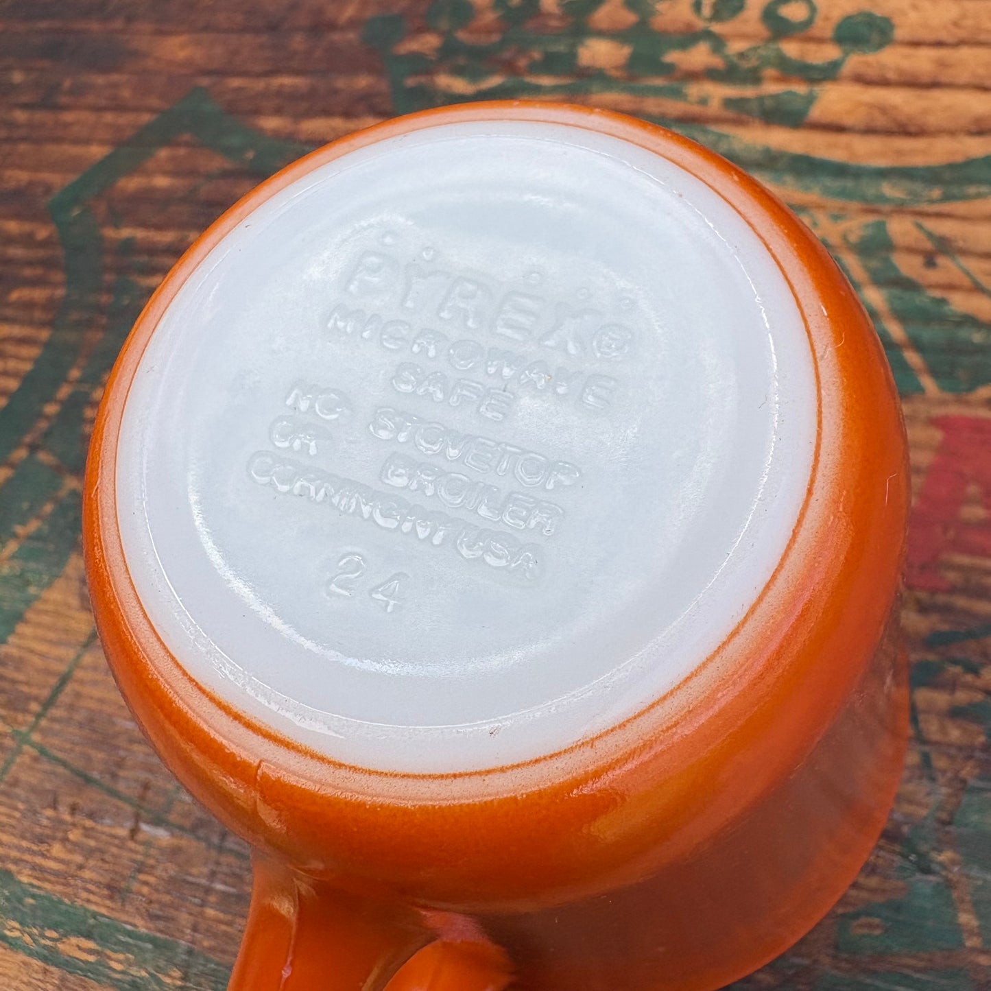【USA vintage】PYREX mug cup orange