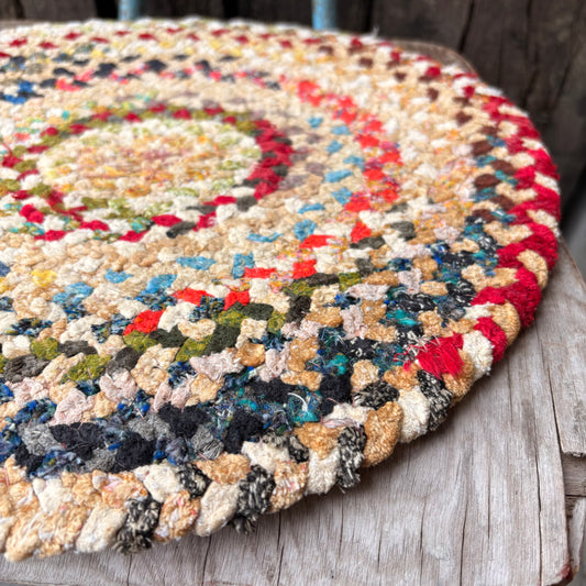 【USA vintage】braided chair pads 1