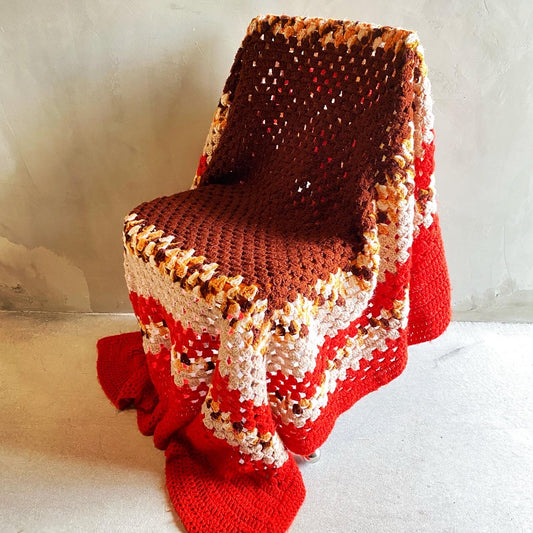 【1970s USA vintage】グラニーブランケット クロシェ