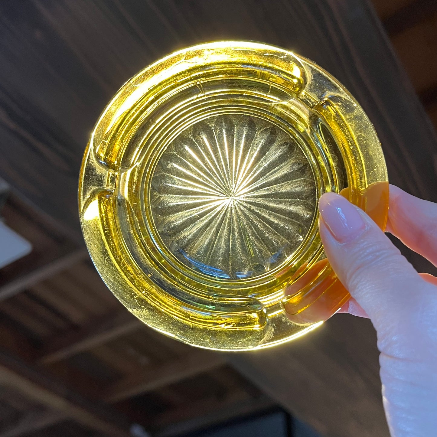 【USA vintage】Ashtray アンバーガラス