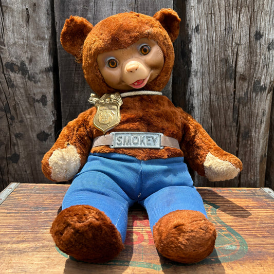 【1950s USA vintage】smoky bear rubber face doll