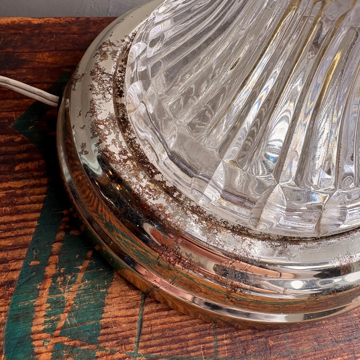 【USA vintage】cut glass table ramp
